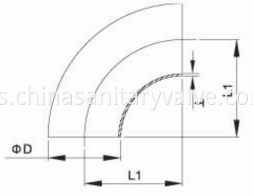 sanitary 90 degree welded elbow